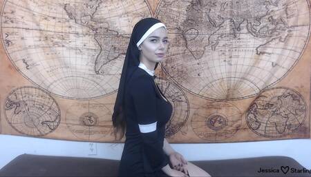 Possessed nun gets anal creampie