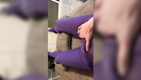 XXL MEGACOCK in purple SHEERTIGHTS