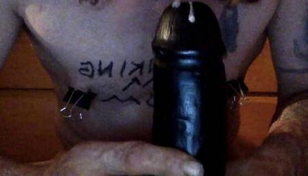 Sucking a dildo from my ass