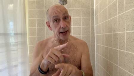 Daoud takes a shower and shaves his face