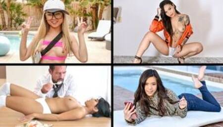 Little Asian Cuties Compilation Feat. Ember Snow, Honey Gold, Lulu Chu & Vina Sky - TeamSkeet