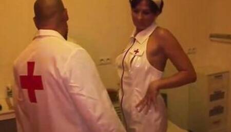 gang bang Nurse comes for a check-up