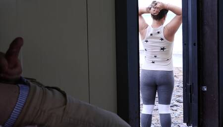 A stranger saw an exhibitionist and helped him cum in his panties - XSanyAny