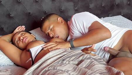 My Step Mom wakes up me with a blowjob. English subtitles