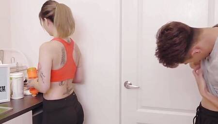 Asian sexy fitness trainer having sex with big dick customer for business