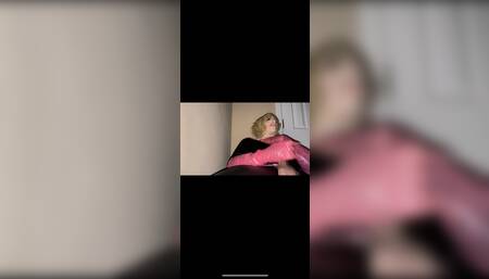 Leather Latex sissy doll losing control