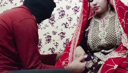Indian Desi Sexy Bride with her Husband on Wedding Night
