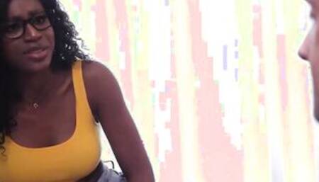 Ebony Hot Nicole Kitt helps friend's brother concentrate by draining his balls