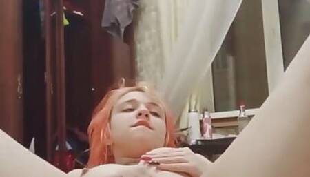 Home gentle masturbation with orgasm. Close-up