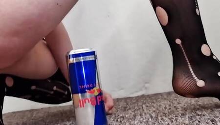 Fucked Her Pussy With a Huge Red Bull Can and Showed Her Gaping