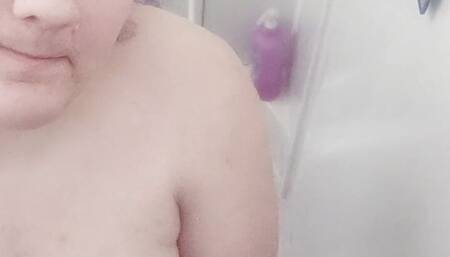 Trans Woman Can't get Hard, Plays with Herself in the Shower