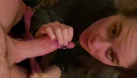 Real first date rough blowjob