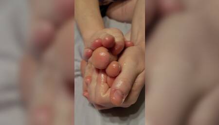 On the Bed Rubbing Vaseline on My Toes and Soles