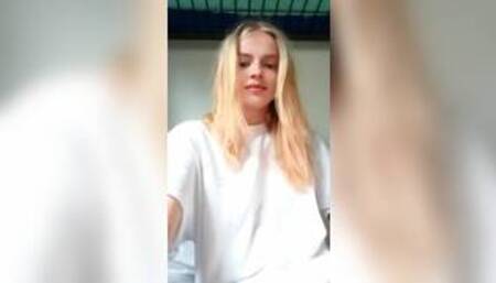 Young Beautiful and tender blonde teen masturbates hot on webcam 2