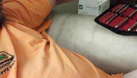 Sounding my cock till I cum with 9-10mm rod