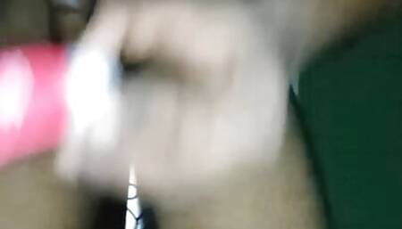 Home alone masturbation of uncut cock with lubrication jel