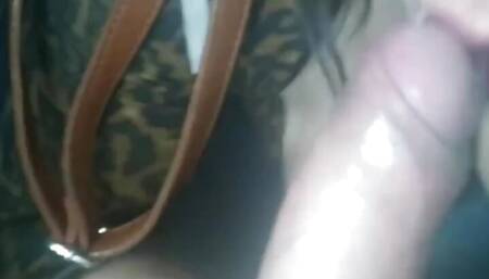 RISKY PUBLIC BLOWJOB ON THE BUS AND FLASHING BOOBS