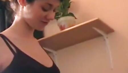 Kicking and stomping him amuses her