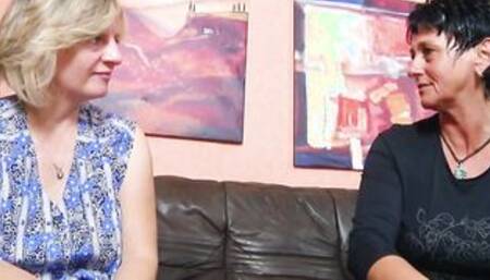 German neighboor Moms make real Housewife three-way FFM