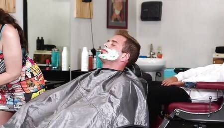 Best MILF Barber In Town Melody Mynx Gives Her Client A Boner And A Blowjob - MYLF