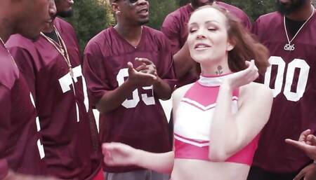 College Cheerleader Gangbanged By Rival Football Team - BlacksOnBlondes