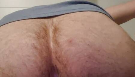 Riding Gluestick and fingering my hairy pussy