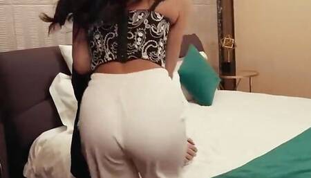 Sex with wife in erotic lingerie in hotel corridor