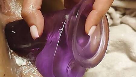 french couple katarina this dildo her little hole she takes a lot of pleasure