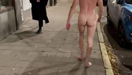 Naked walk in central Stockholm