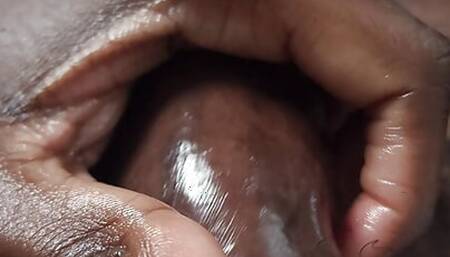 Thick Veiny Black male cock erupts. (Wear Headphones)