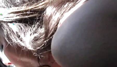 Brunette bitch fucking in car