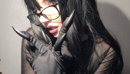 Goth girl playing with her boobies (full claws video on my Onlyfans)