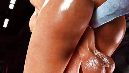 Full Counter (anal masturbation with dildo on the wall futanari)