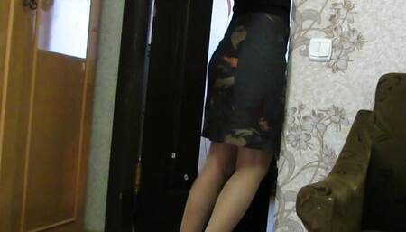 Pretty woman dressing for work