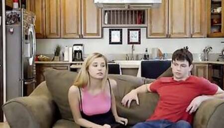 Carolina Sweets is visiting her aunt Brandi Love and Brandi's stepson Alex D. When Alex spies the Beauty barely legal admiring