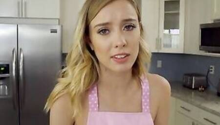 Haley Reed decides it's time to seduce her stepdad Romeo Prince. Dressed into just an apron that acts as a