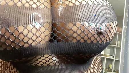 Huge black tits and ass trying on sexy outfits