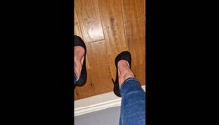 Trying on my new platform heels