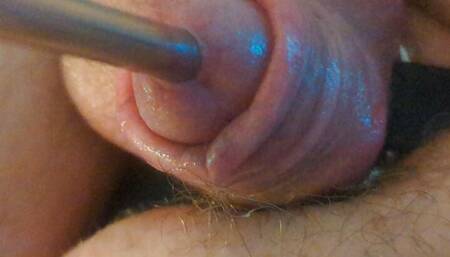 Fat Sissy sounding her little clitty (peehole - uretha)