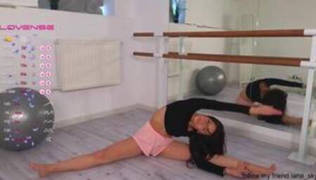 Lesbian seduction in the yoga class
