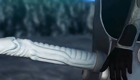 Female alien gets fucked hard by sci-fi explorer in spacesuit on exoplanet