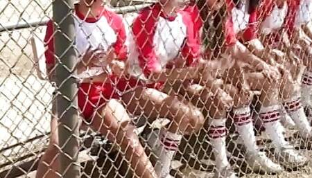 Blonde beauty rubs her pussy while kissing her hot girlfriend