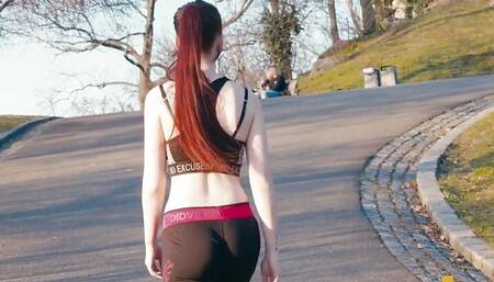 Isabella Both Tries Yoga - Clip 1 - Fitness Girl in Yoga Pants Is Doing Her Exercises in Public - Forevertight