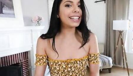 Thin Latina Gina Valentina took her stepbrother Tony's cell phone and texted his mistress a message that he's been cheating