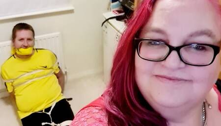 Footballer tied up for over 7 hours- Full edited vid-BBW domination,BBW bondage,bound and gagged man,man tied up,amateur,male bondage,man in bondage,soccer kit,football kit,gay bondage,edging,edged,wand,struggling,handjob,post cum play,post orgasm torment