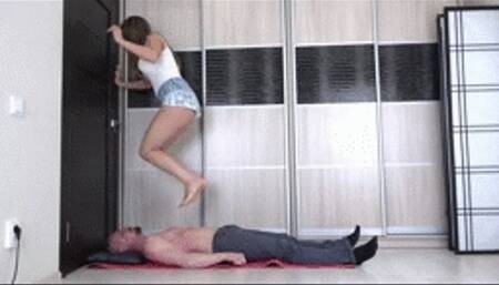 Teona - barefoot stomping and jumping 4K