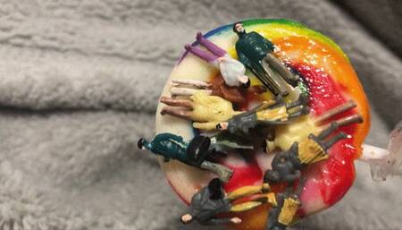 Giantess Licking and Slobbering on Teeny Lollypop 4k