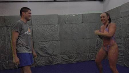 Lexi vs Ati mixed wrestling match