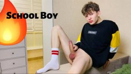 Cute boy Jerking His Monster Dick Before Go to Bed "-"Goodnight !!! Horny