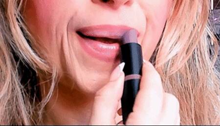 Mauve Lipstick Upper Lip Smelling (HD) WMV